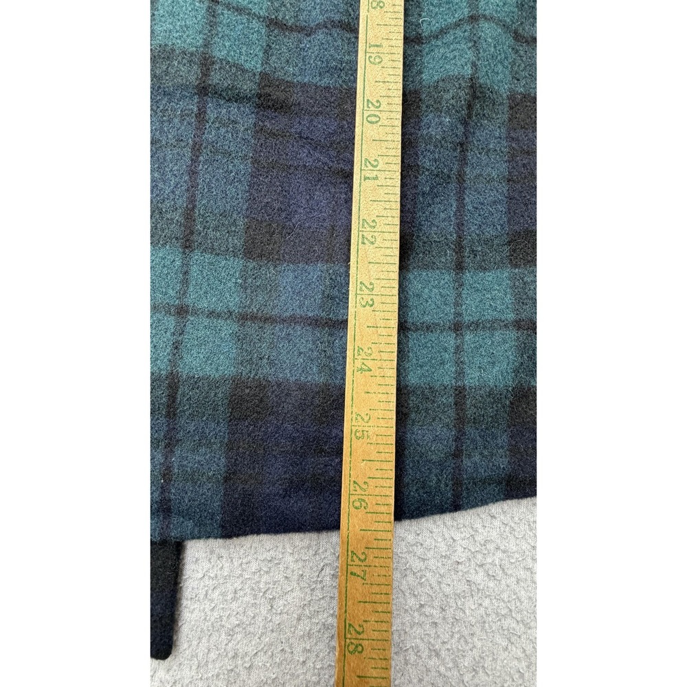 Tuckernuck Blouse Womens M Green Plaid Ruffle High Neck 3/4 Sleeve Top - Picture 10 of 13